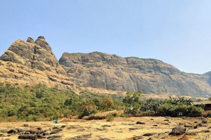 A scenic view of Prabalmachi village, a popular base for adventure seekers.