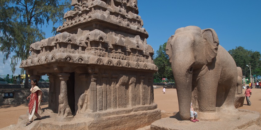A picture of Pancha Rathas, which is one of the best things to do in Chennai.