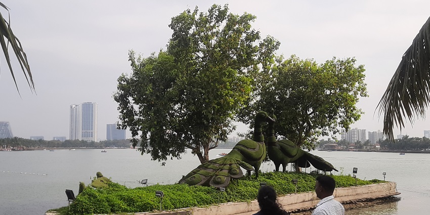 Prinsep Ghat - one of the places to visit in Kolkata in evening, is lit up after sunset.