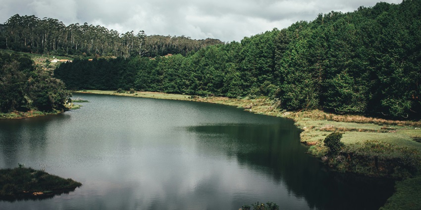 A scenic view of Pykara Waterfalls, one of the best places to visit in Ooty in April.