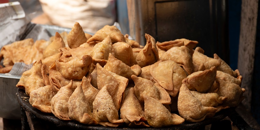 An array of delicious snacks and famous street foods in Varanasi