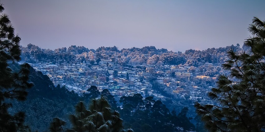 Pleasant view of Ranikhet, one of the hill stations near Mukteshwar during winters.