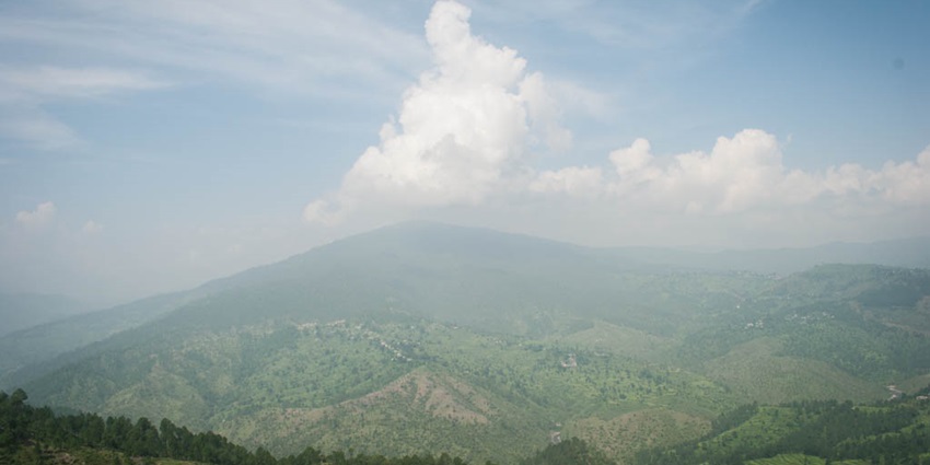 A view of the scenic landscapes at Ranikhet, a hill station near Nainital.