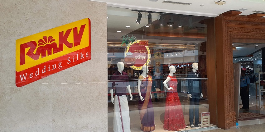 Entrance of the RmKV silks, one of the best shops for saree shopping