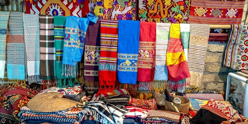 Colourful clothes at Sadar Bazaar, one of the best places for shopping in Agra.