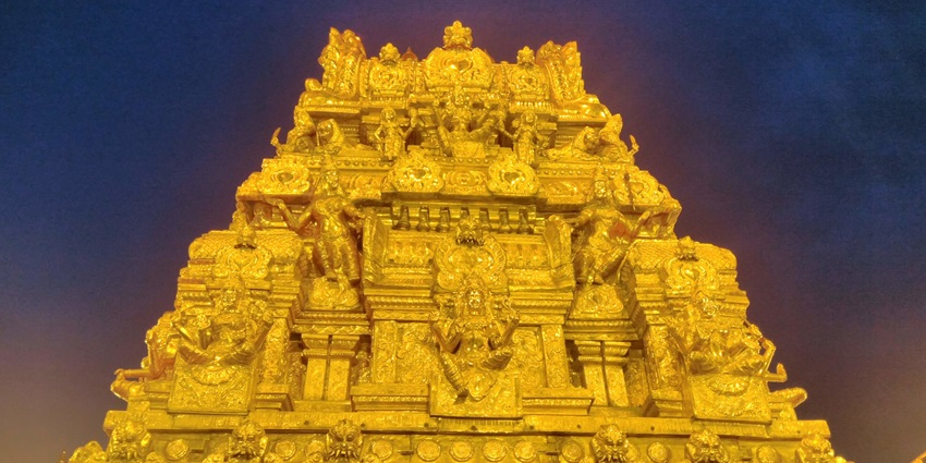 An image showing the majestic tower of Samayapuram Mariamman, a spiritual wonder to behold.