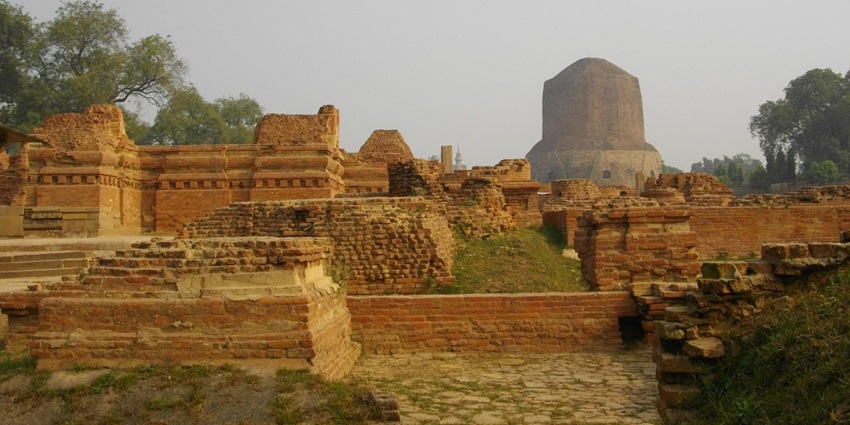 A picture of Sarnath, an important Buddhist site among the places to visit near Varanasi.