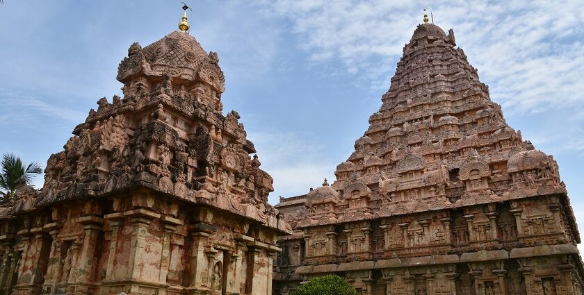 Inside the coutyard Sathuragiri temple, offering a glimpse to the rich heritage