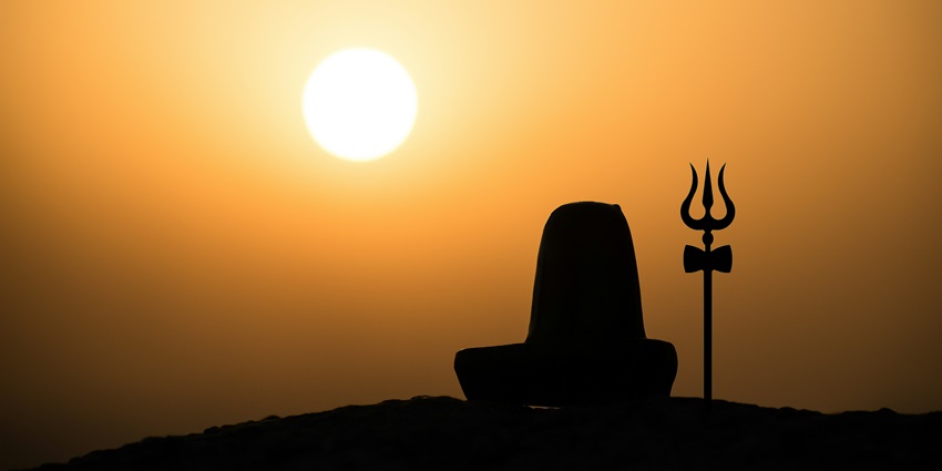 Image of lord shiv ling statue behind the picturesque sunset view - places to visit near Lalithambigai temple