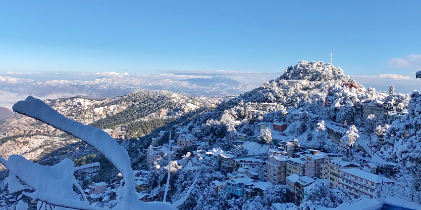 A surreal view of the snow-capped mountains at a hill station near Roorkee