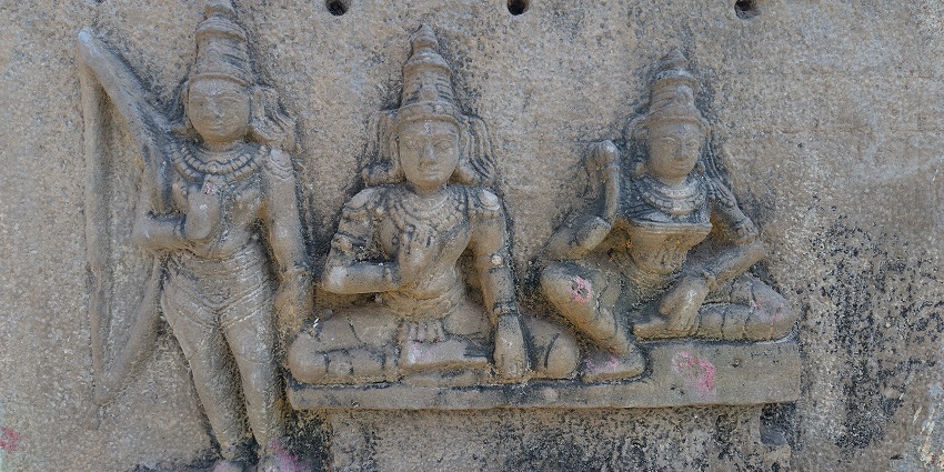 Idols of Ram, Laxman and Sita at ram mandir.