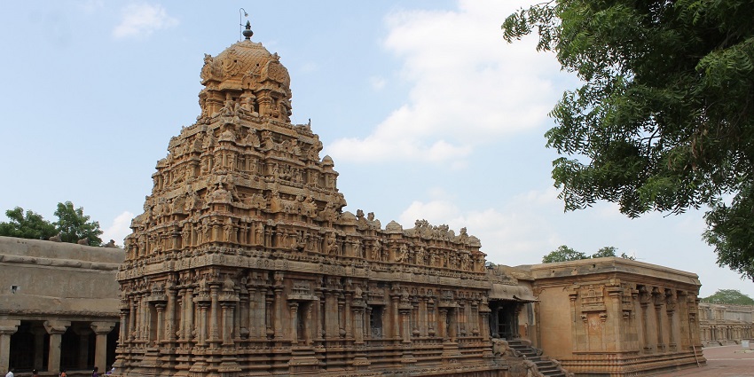 An ancient temple carved out of stone is showcasing its magnificent architecture