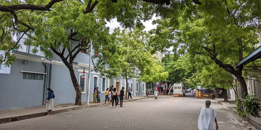 A picture of Aurobindo Ashram, a serene spiritual centre in places to visit in Pondicherry.