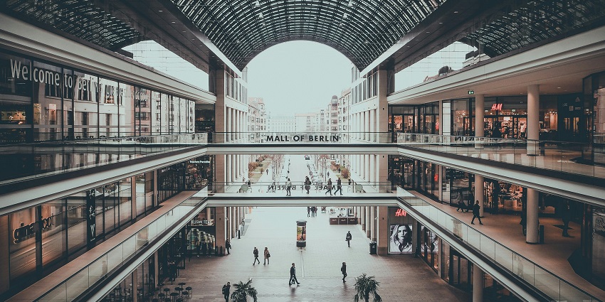 The commercial complex is known for electronics and tech-related shopping