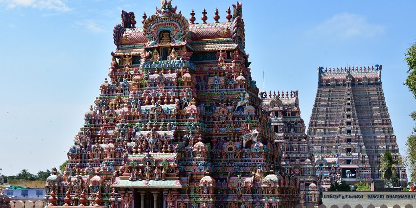 A view of the Sri Ranganathaswamy Temple among the famous places of Samayapuram Temple.