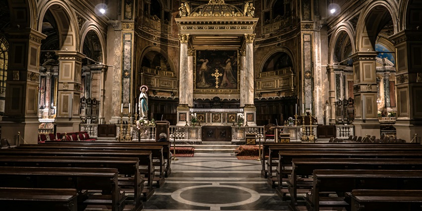 A picture of St. George's Church, beautiful architecture combined with serene surroundings.