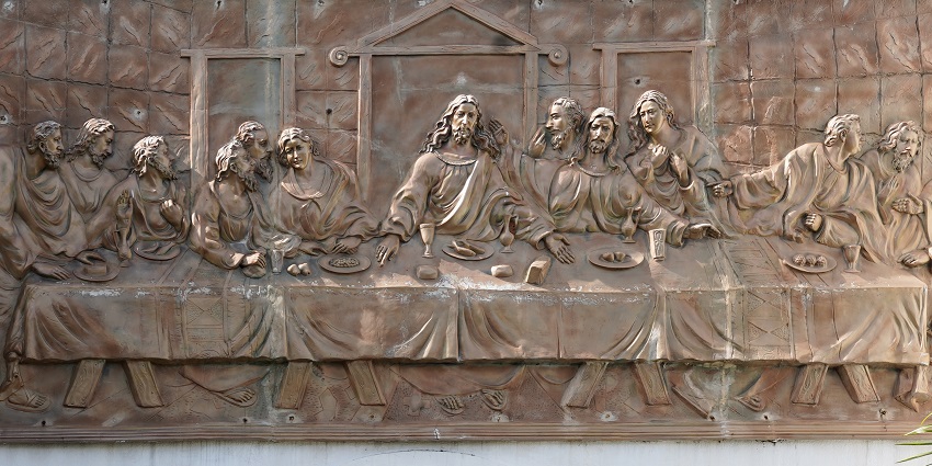 The Last Supper Mural above the entrance of the St. Thomas Mount Chapel in Chennai.
