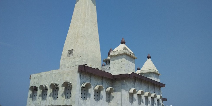 A backside view of the chariot-like Sun Temple in Bundu, near Ranchi, Jharkhand.