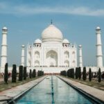 Picturesque view of Taj Mahal, a famous tourist attraction in Agra