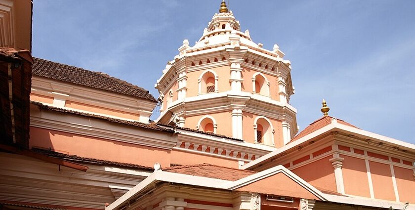 An image of one of the beautiful temples in Goa.