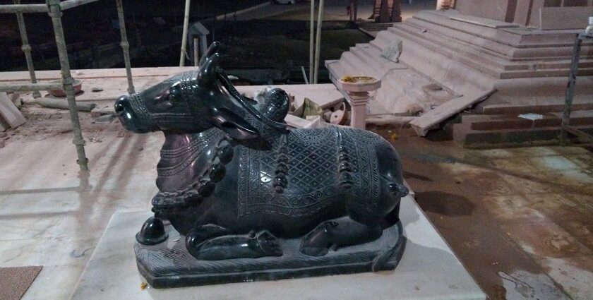 Nandi bull in one of the temples in Ramnagar.