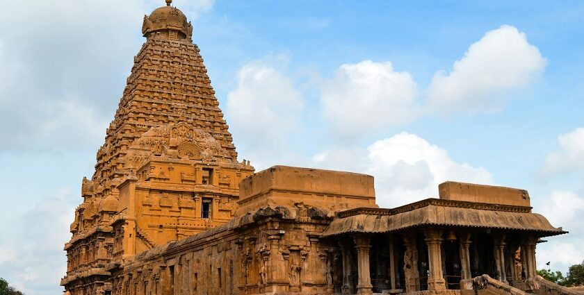 The view of Nava Kailasam Temple, one of the temples near Tirunelveli