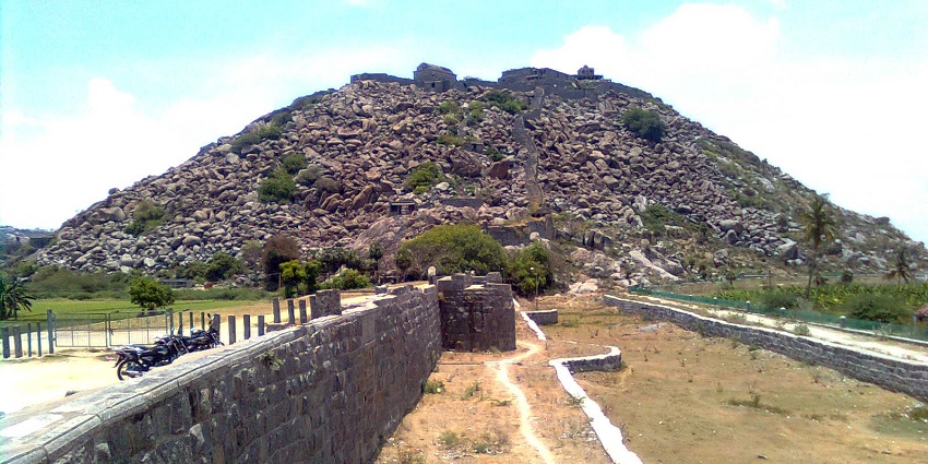 View of Thally village on distant hill, one of the popular places to visit in Krishnagiri.