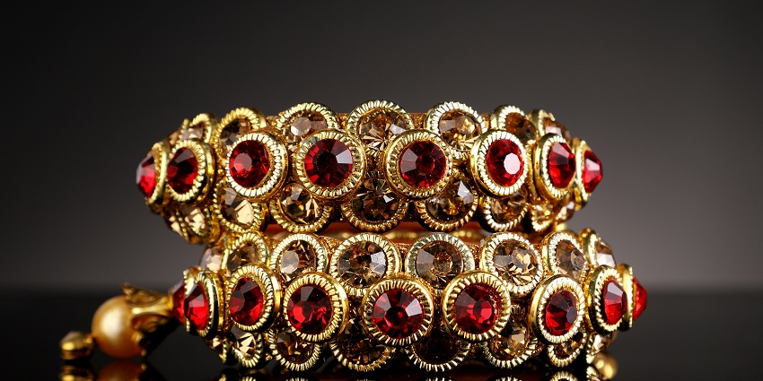 A glimpse of opulent gold jewellery being sold at the Thangamayil in Tamil Nadu.