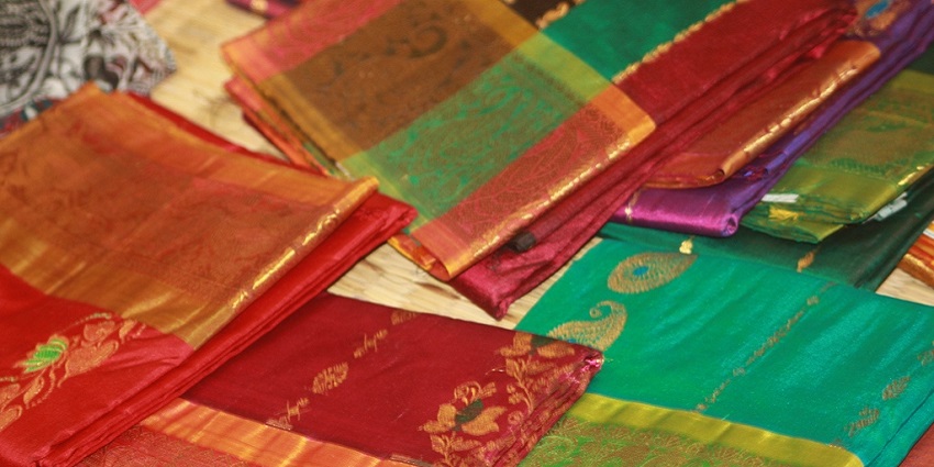 Designer kanchipuram sarees showcasing unique and creative styles