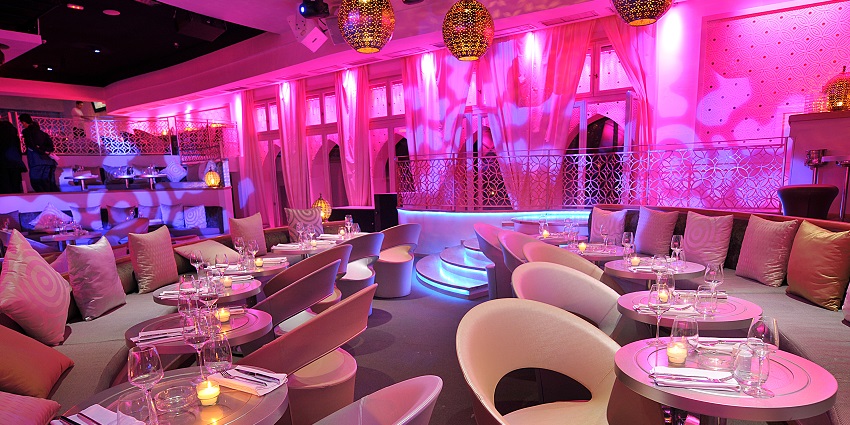 Lavish party with a buffet and vibrant entertainment options