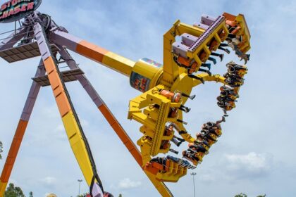 An image of a thrilling roller coaster ride - one of the amusement parks in Tamil Nadu.