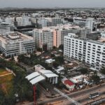 A picture of the city buildings of Chennai featuring a mix of modern and traditional buildings.