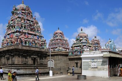 Outside view shows the ancient look of the Egmore museum showing the great wealthy heritage.