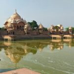 A picture of Mathura with temples and ghats showcasing the top things to do in Mathura