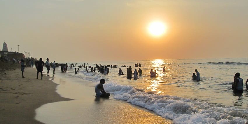 View of sunrise at the Thiruchendur Beach,one of the best places to visit near Tiruchendur Temple.