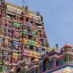 Thirupanjali temple with a stone-carved sanctum and Dravidian architecture style