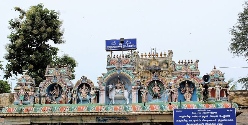 The beautiful architecture of the Vadaranyeswarar temple in Thiruvalangadu Mayiladuthurai.