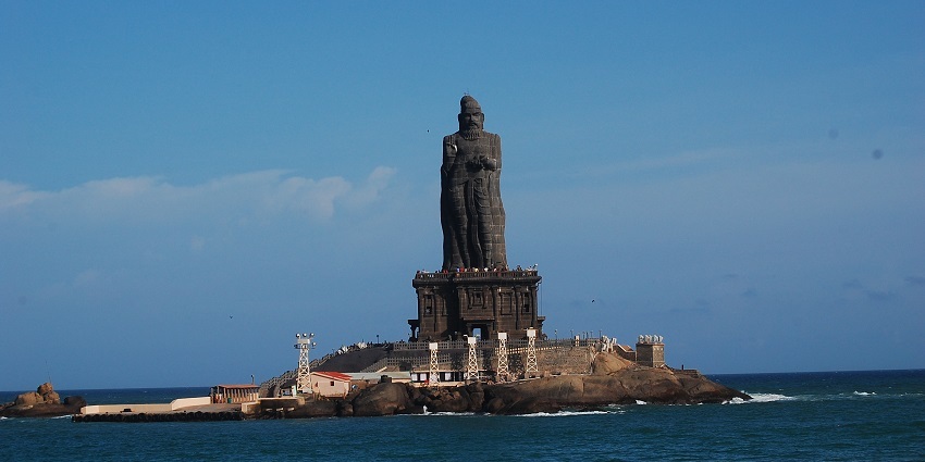 mage of the Thiruvalluvar statue of Thiruvalluvar, a revered Tamil poet and philosopher.