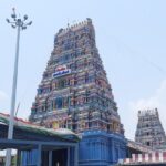 Front of Marutheswara Temple, one of the famous Thiruvanmiyur temples in Tamil Nadu.