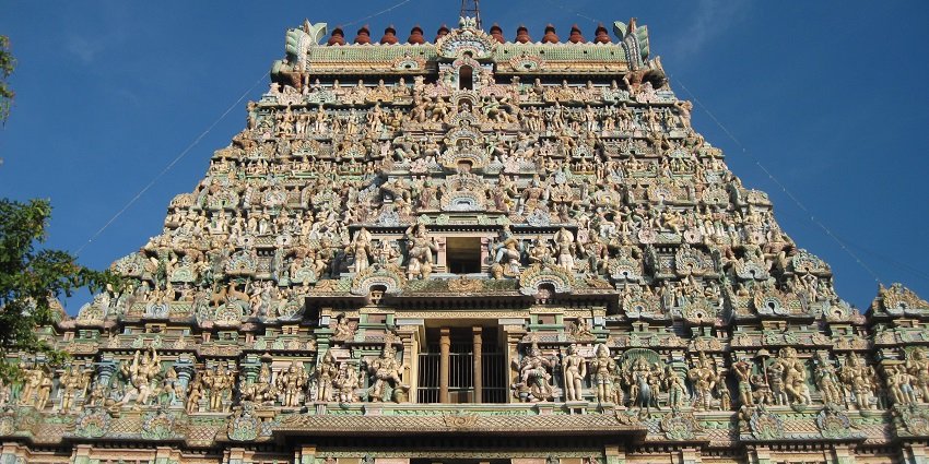 Western tower of Thyagaraja Temple, one of the must visit places near the Lalithambigai temple