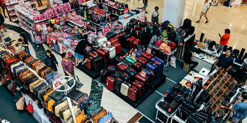 Wholesale shopping street featuring a range of products for every traveller.