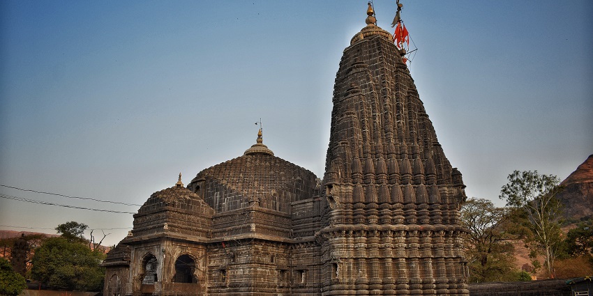 Trimbakeshwar Temple in Nashik, Maharashtra, with intricate architecture