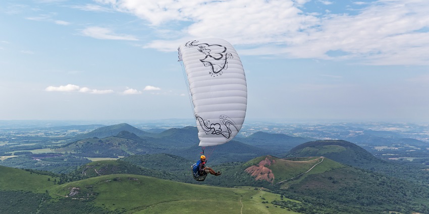 Paragliding in the quiet hill station offers a picturesque view.