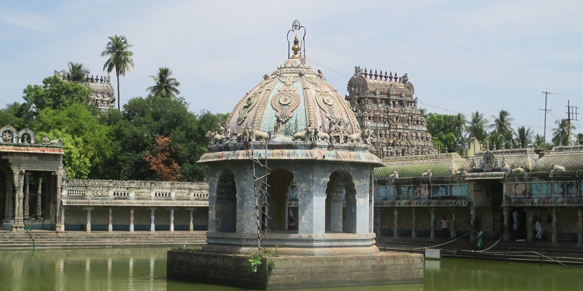 The view of Vaitheeswaran Koil temple, a prominent temple dedicated to Lord Shiva.
