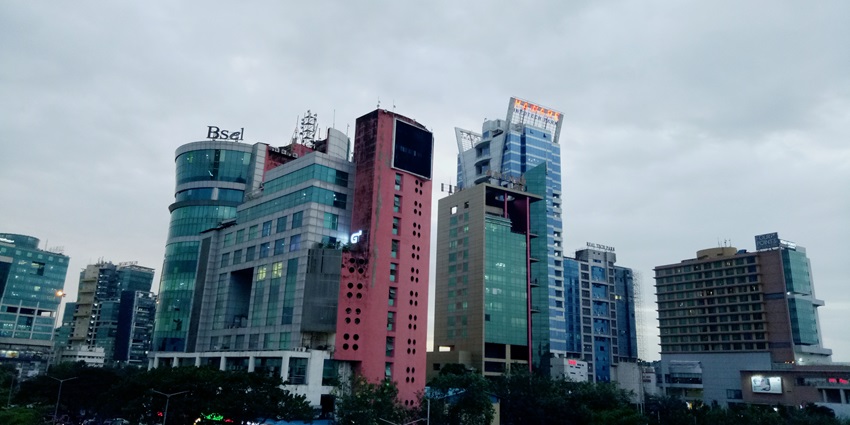 Skyline of Vashi, Navi Mumbai with tall buildings in Sector-30A against sky