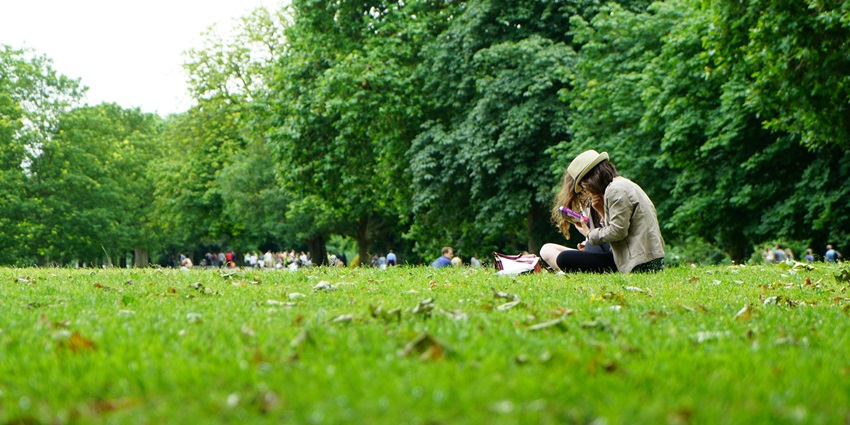 A representative image of a Zone Park that shows a family picnic and outing.