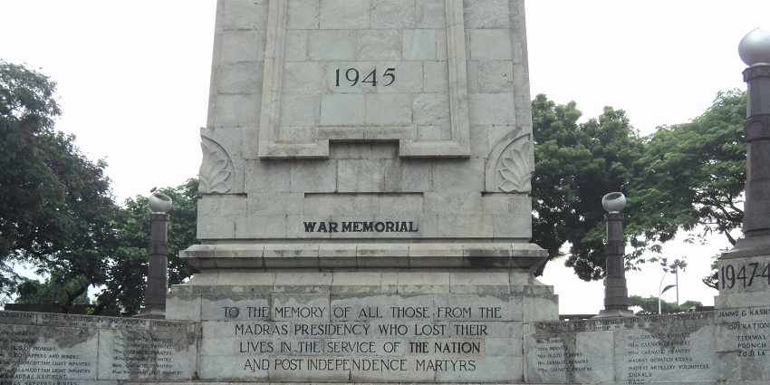 A picture of the War Memorial, one of the most haunted places in Tamil Nadu.
