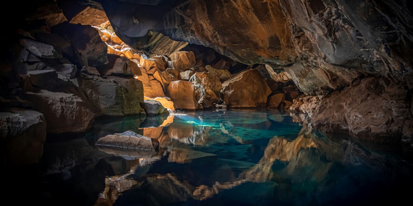 An inside view of Virupaksha Cave which is one of the famous places near Tiruvannamalai Temple.