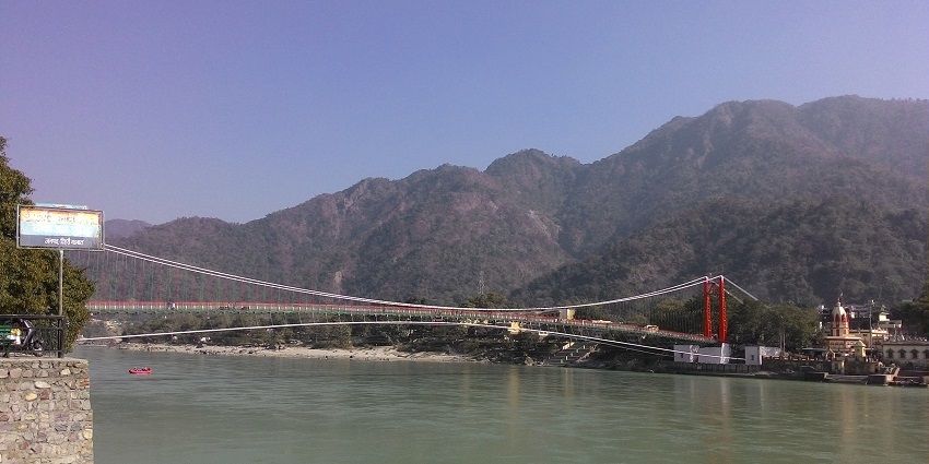 Witness views from Lakshman Jhula, one of the things to do in Rishikesh with family.