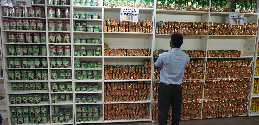 Stepwise processing of tea in the Tea Museum in Ooty explaining the tea formation process